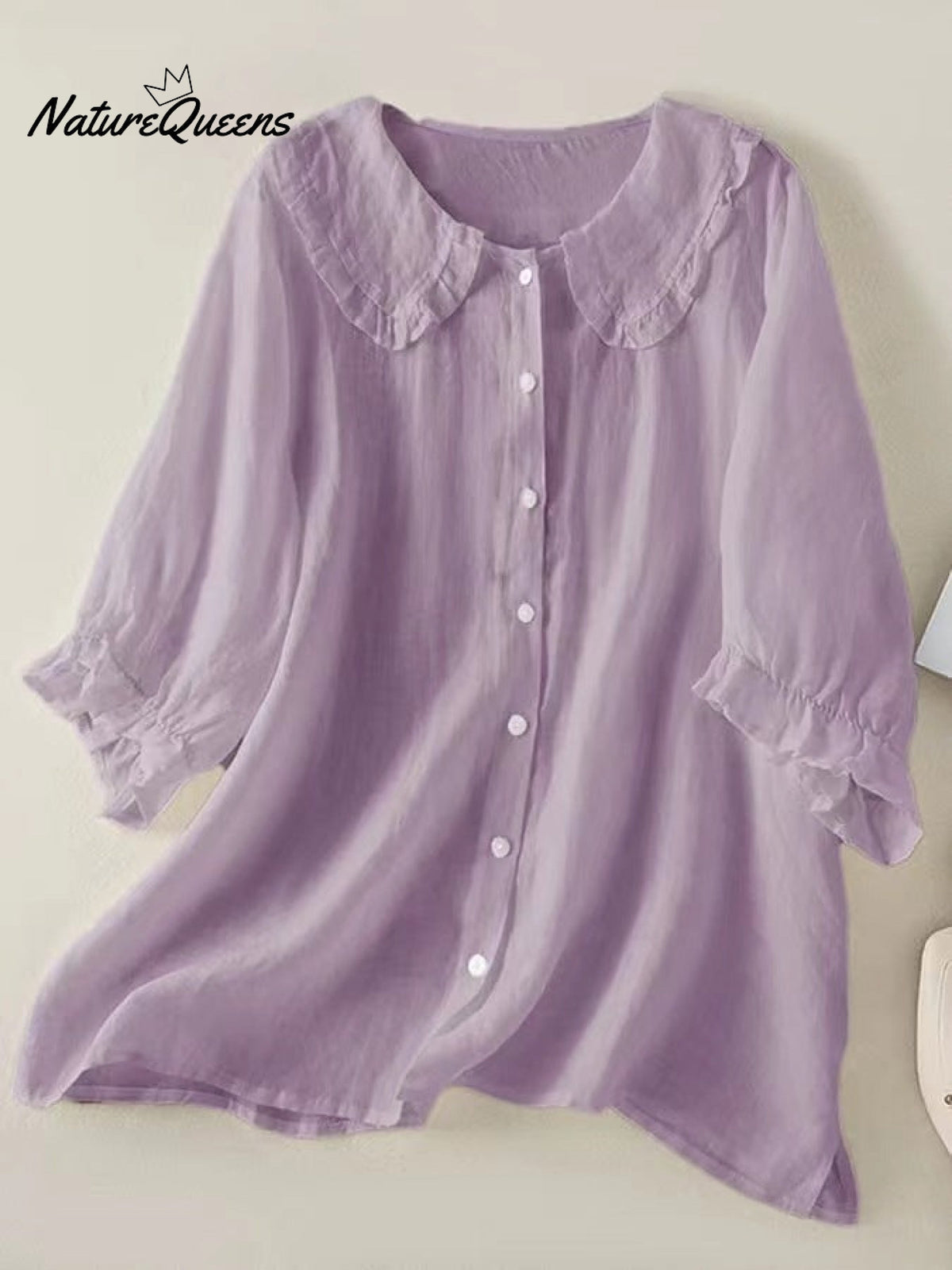 Women‘s Peter Pan Collar Cotton Shirt