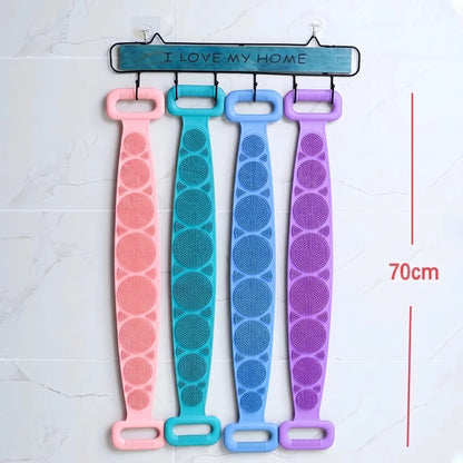 2PCS Silicone Bath Brush – Double-Sided Exfoliating Back Scrubber with Mesh Sponge, Shower & Bath Tool, Bathroom Self-Care Accessory for Easy At-Home Body Care
